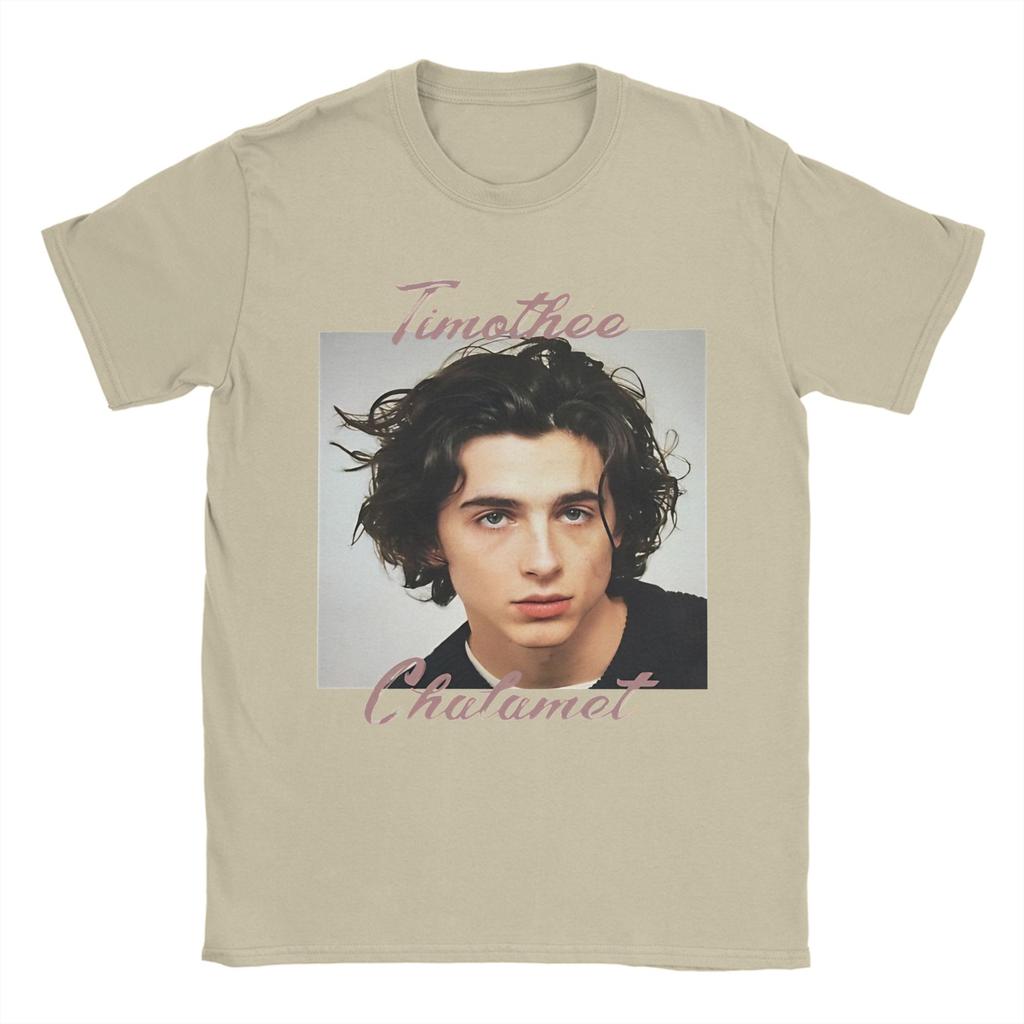 Timothee Chalamet Attore Americano Uomo Maglietta Tee Shirt Casual Manica Corta Girocollo 100% Cotone Nuovi Arrivi Top