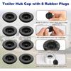 4Pack 2.72'' Trailer Hub Cap Trailer Wheel Bearing Dust Cap With Extra 4 Rubber Plugs Trailer Axle Dust Cap For EZ Lube Trailer Dust Cap 7000 To 8000