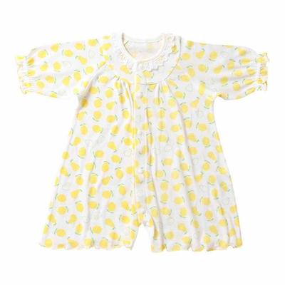 De Jersey Pera x Limão Padrão Verão Snap Recém-nascido Bebê Roupas Frescas Unissex Roupas de Hospital Meninos Meninas Simples Fofas Algodão [Creme Coco]