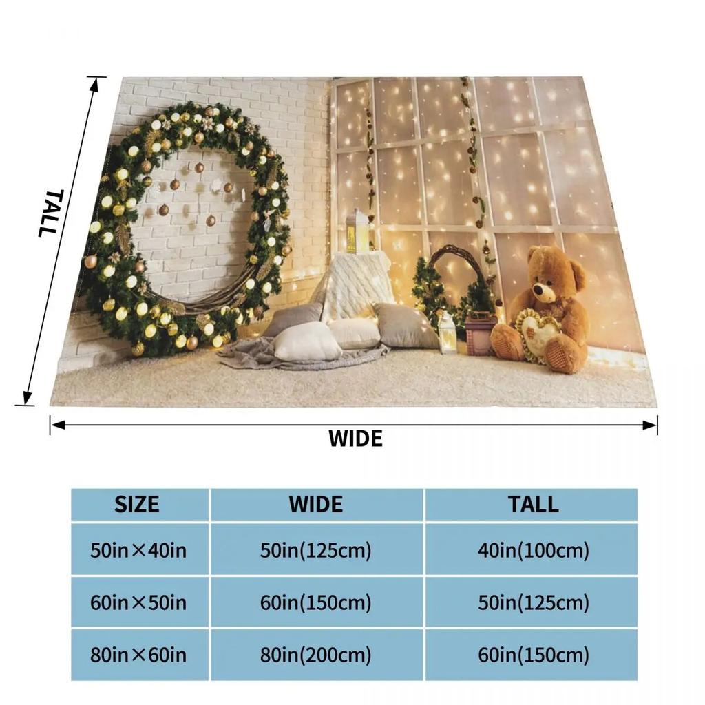 Vintergod julegave Natale Navidad Strikkede tepper Fleece nordisk julenisse nyttår Mykt plaggeteppe til sofaseng