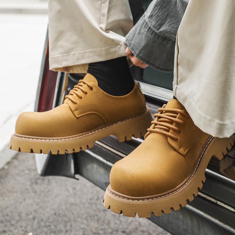 Werkzeugschuhe Herren Frühling neue amerikanische britische Low-Top Martinsschuhe Herren vielseitige Freizeitschuhe Rhabarberschuhe 1035-J