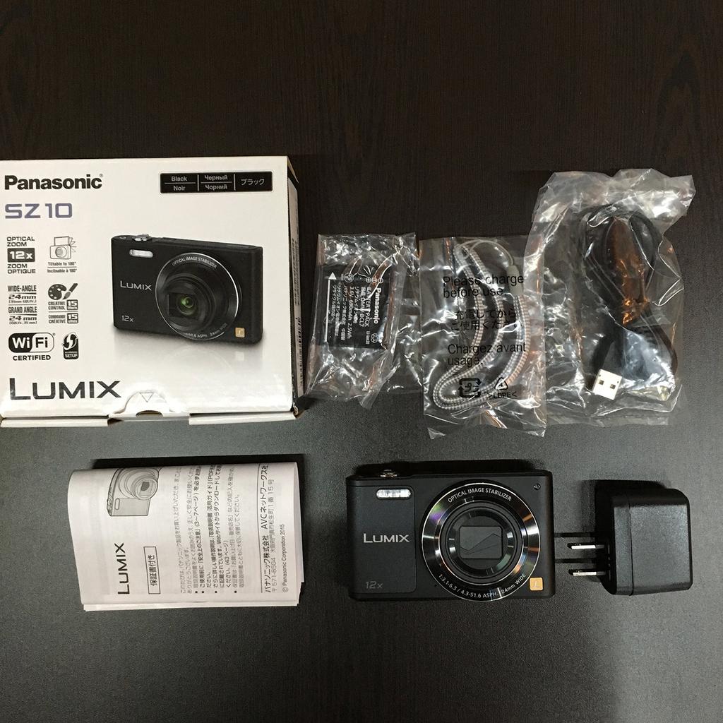 Panasonic Lumix SZ10 Digital 12x Camera, Optical, Black, DMC-SZ10-K
