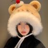 2025 Winter New Cake Bear Single Hat Thickened Cold and Warm Sweet Lei Feng Hat Cute Versatile Model