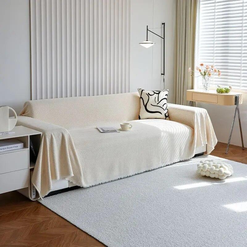 Weicher Chenille-Sofabezug in einfarbiger Farbe für Wohnzimmer, luxuriöser Stickerei-Sofabezug, modern, einfach, universell, rutschfest, Sofa-Handtuch