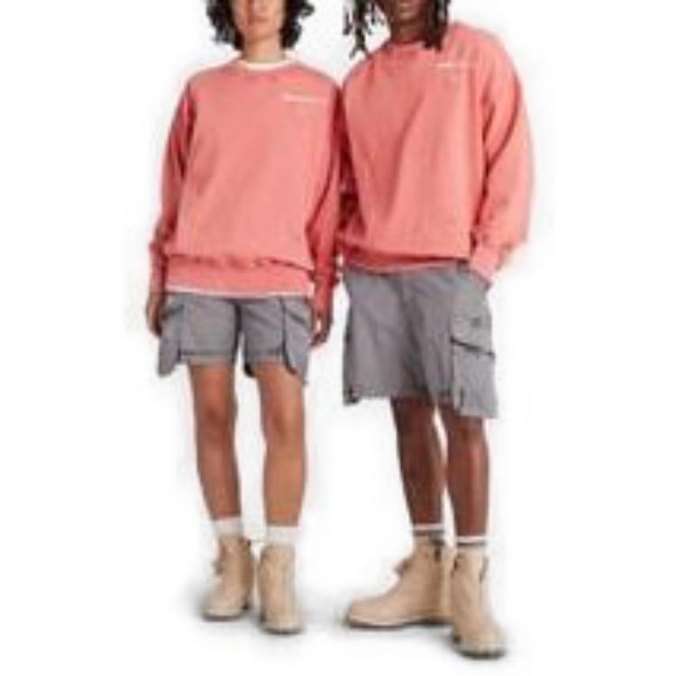 Timberland X A-Cold-Wall* Collaboration Letter Pattern Crewneck Loose Long Sleeve Sweatshirt Unisex sweatshirt Pink A6PGW852