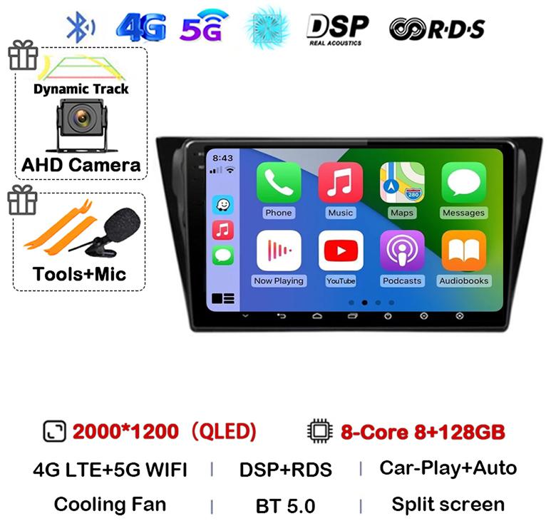 Android 14 Wireless Carplay Auto For VW Volkswagen Bora 2016 2017 2018 Car Radio Autoradio Stereo Multimedia Video Player Audio