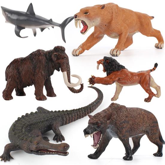 Animal Figurine Simulated Desktop Decoration Mammoth Megalodon Dire Wolf Ancient Animals Model Sculpture Educational Toys for Home
