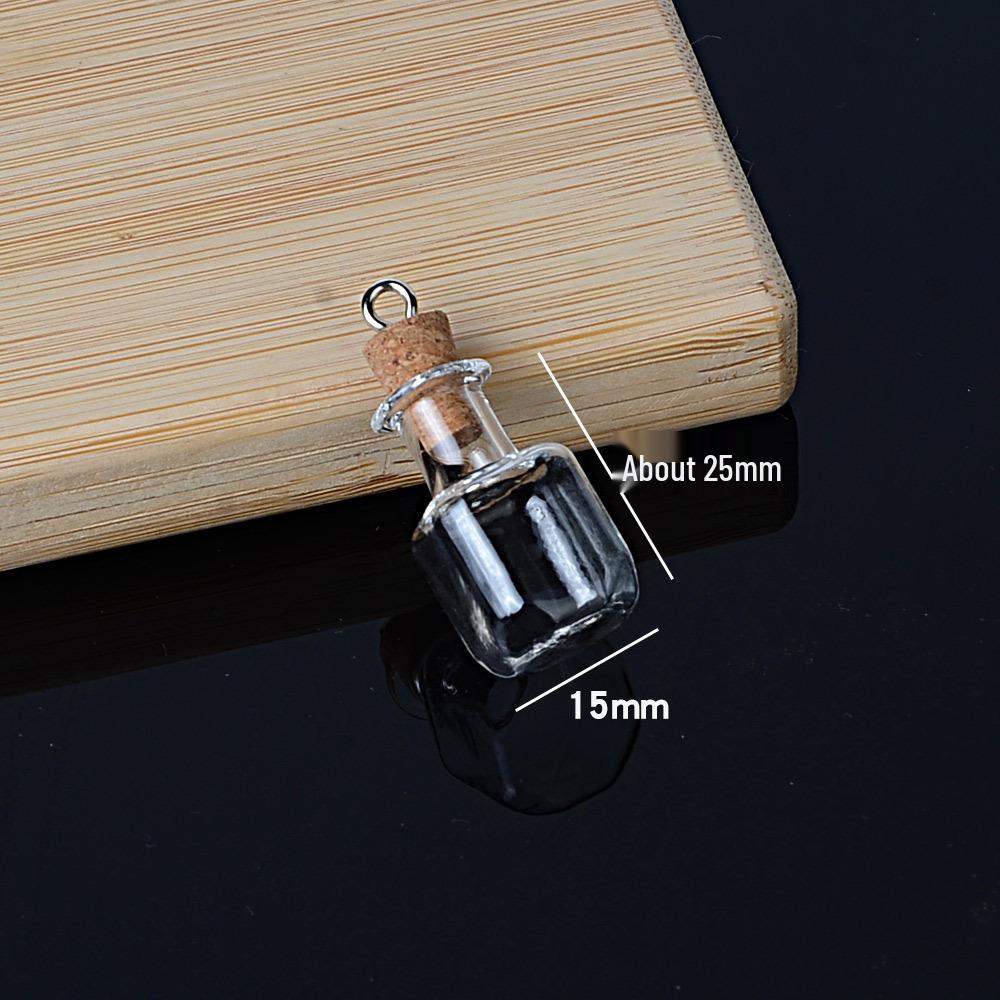 Mini Special-Shaped Glass Wishing Bottle Pendant with Cork for DIY