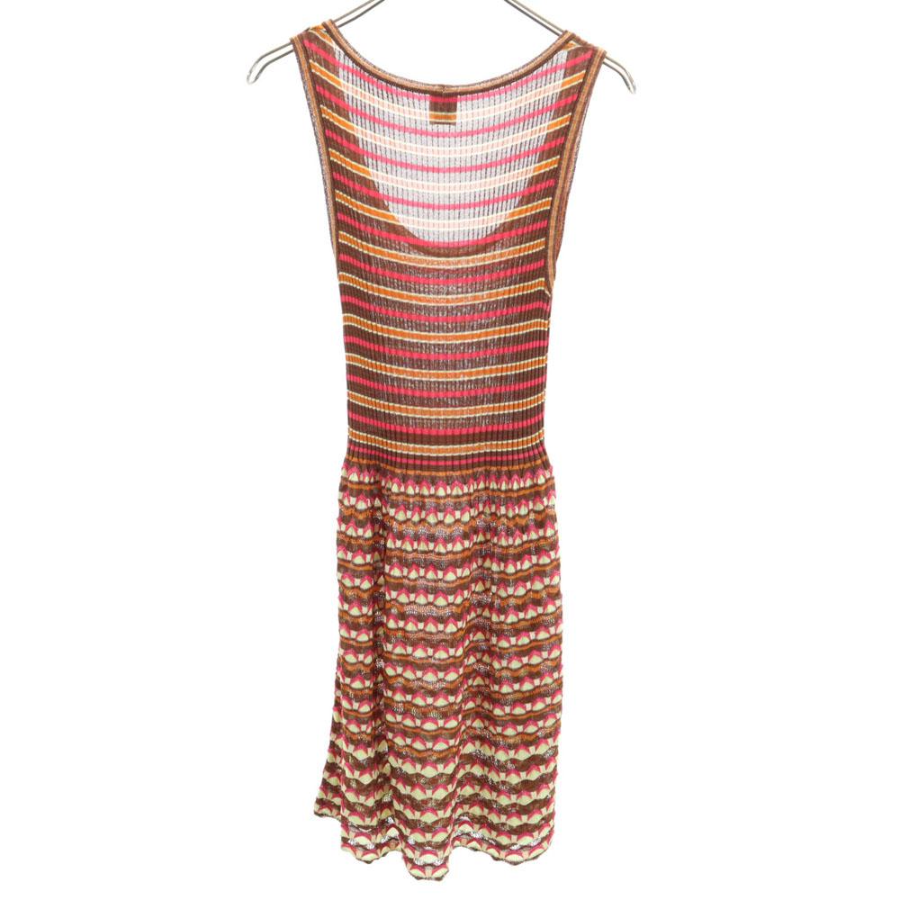 Missoni Made In Italy Border Pattern No Sleeve Knit One Piece 42 Women Used