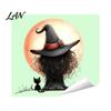 Halloween Atmosphere Room Decor Glow in The Dark Switch Outlet Stickers, Cute Black Cat Witch Theme Wall Decals Pumpkin Skull Decals, Waterproof