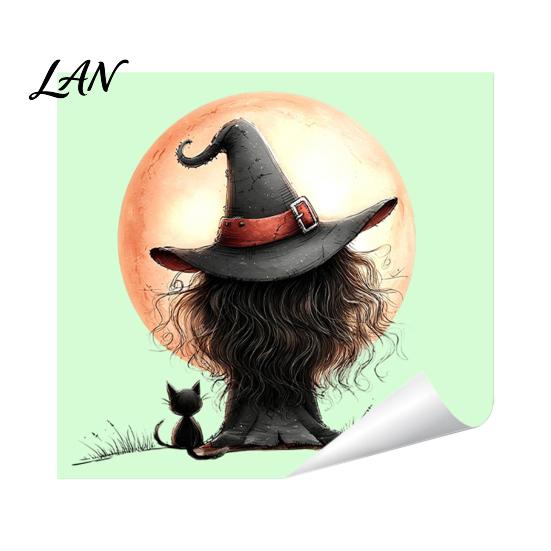 Halloween Atmosphere Room Decor Glow in The Dark Switch Outlet Stickers, Cute Black Cat Witch Theme Wall Decals Pumpkin Skull Decals, Waterproof