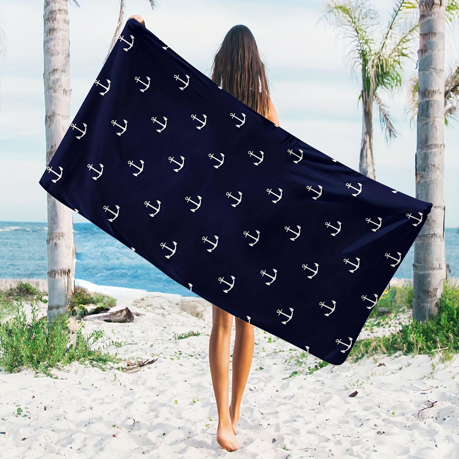 

Ocean beach towel with starfish and shell print perfect for swimming, gym or bathing beach essential modern towel design W40*H60(CM)