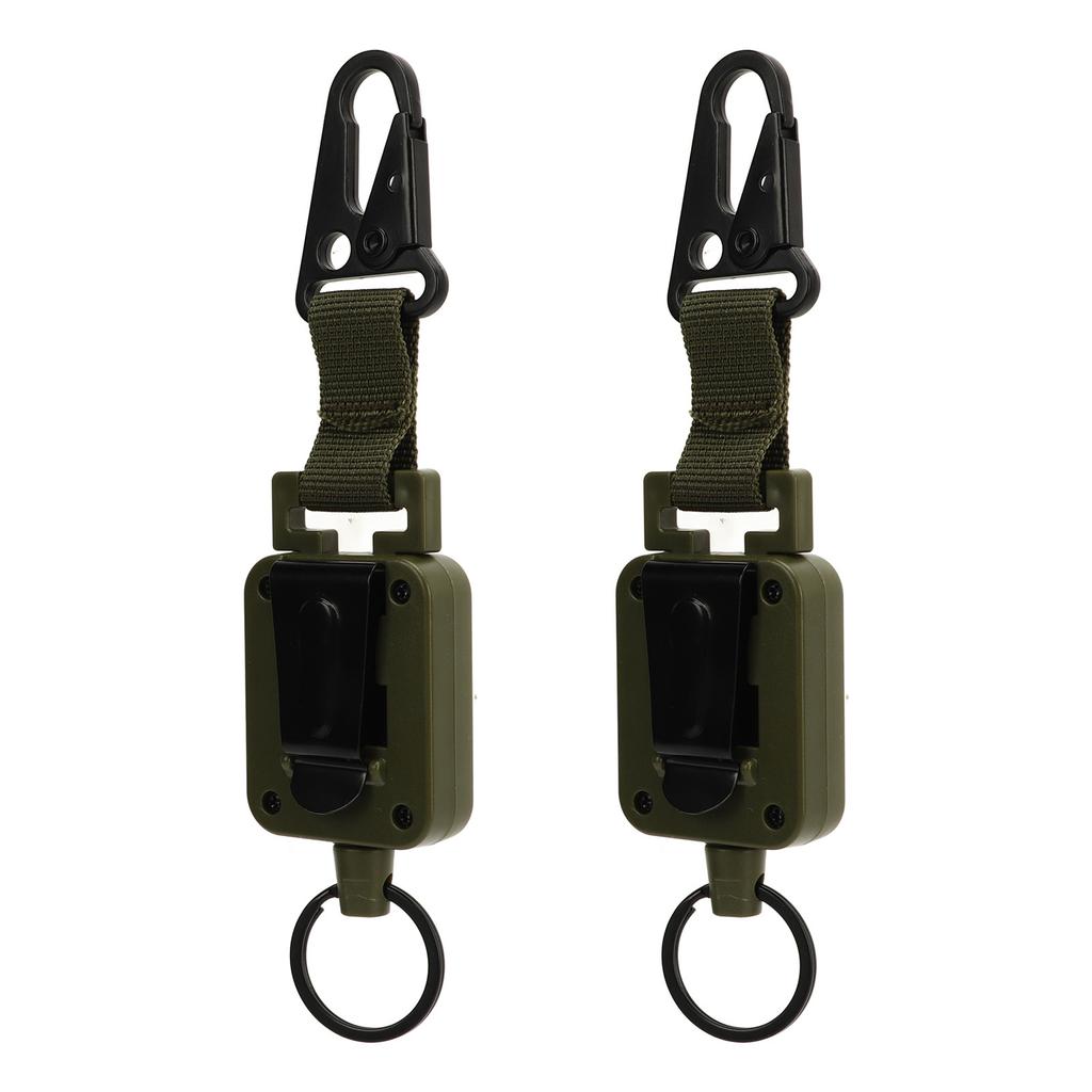 2 PCS Easy Pull Buckle Keychain Olecranon Buckle Stretchable Quick Release Buckle Key   for Bag Pants