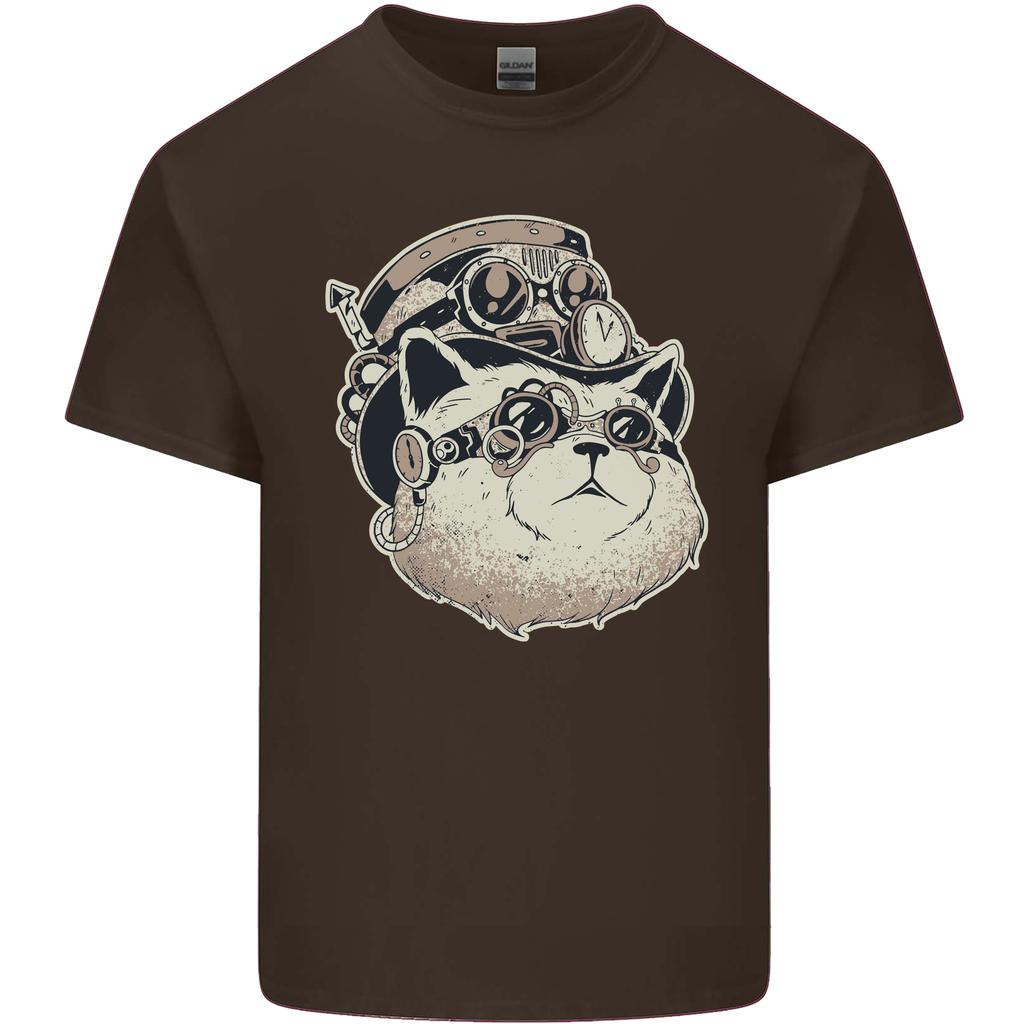 Steampunk Cat Unisexs Light Cotton TShirt