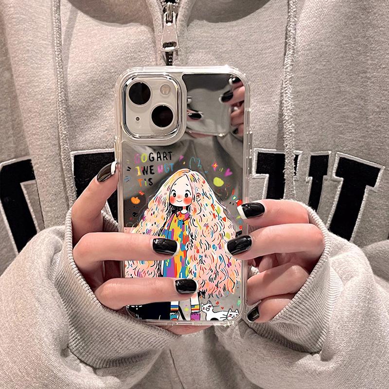 Etui na telefony komórkowe iPhone 11 13 XR 15 Pro Max 12 14 Pro Max Etui iPhone 16 XS Max Lustrzane etui ochronne Lustro Wykwintna kreskówka Wodoodporna