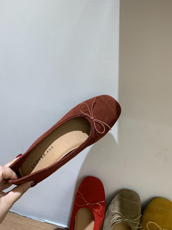 Fashion Ballerinas Woman 2025 Female Shoes Soft Autumn Bow-Knot Ballet Comfortable Dress Retro Fall Butterfly Flat Butterfly-knot