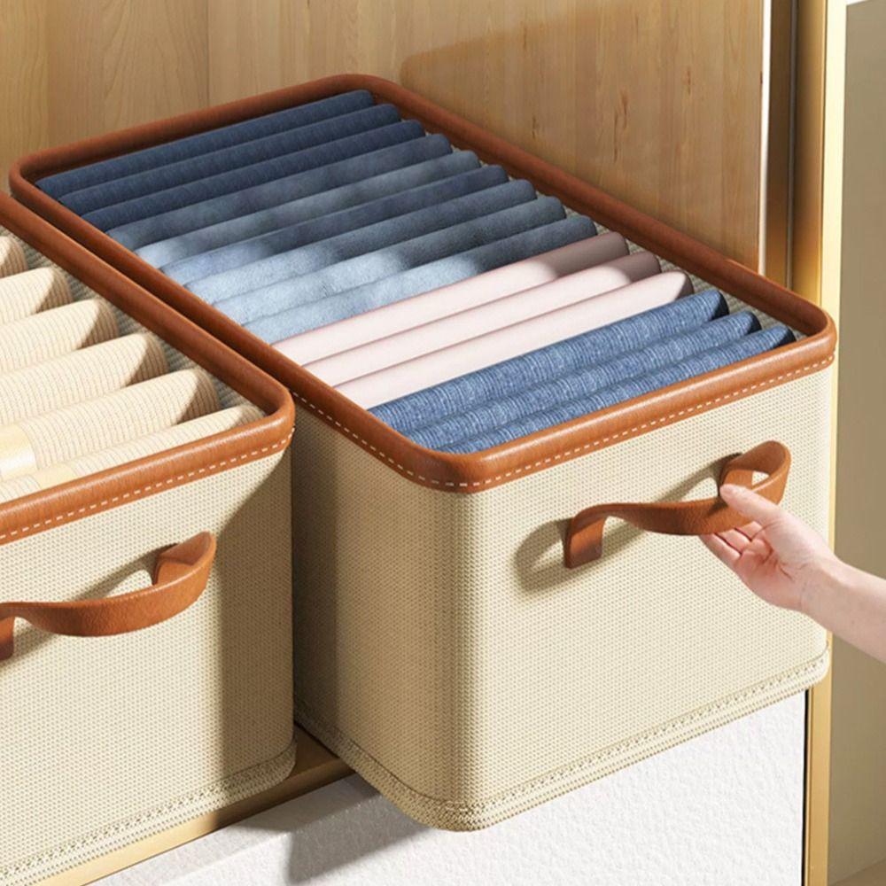 Foldable Clothing Storage Box Separation Wardrobe Clothes Storage Box Household