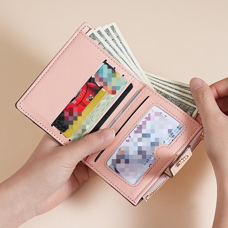 Schmale PU-Leder Kurze Geldbörse INS Multi-Karten Reißverschluss Münzbörse Schnalle Kleine Blumen Kartenetui Geldbörse Reißverschluss Schnalle Für Damen Mädchen