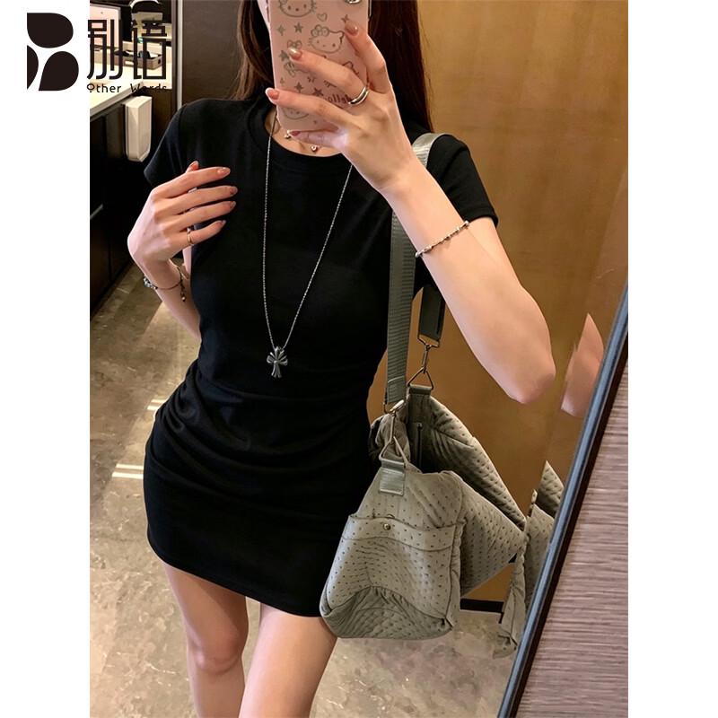 

Women s Pleated Short Sleeve Wrap Dress L