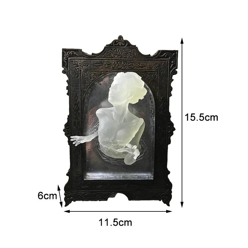 

Resin Devil s Hand Wall Decoration Gohtic Ghost in The Mirror Luminous Crafts Spooky Props Home Photo Frame Decor Hallowee Gifts