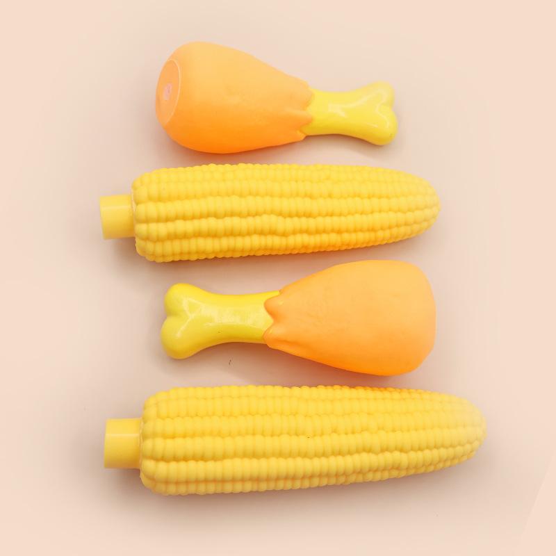 Hundespielzeug, Geräusche machende Hähnchenkeule Gummi Simulation Geräusche machendes Spielzeug, Zahnreinigungs- und Kau-Spielzeug