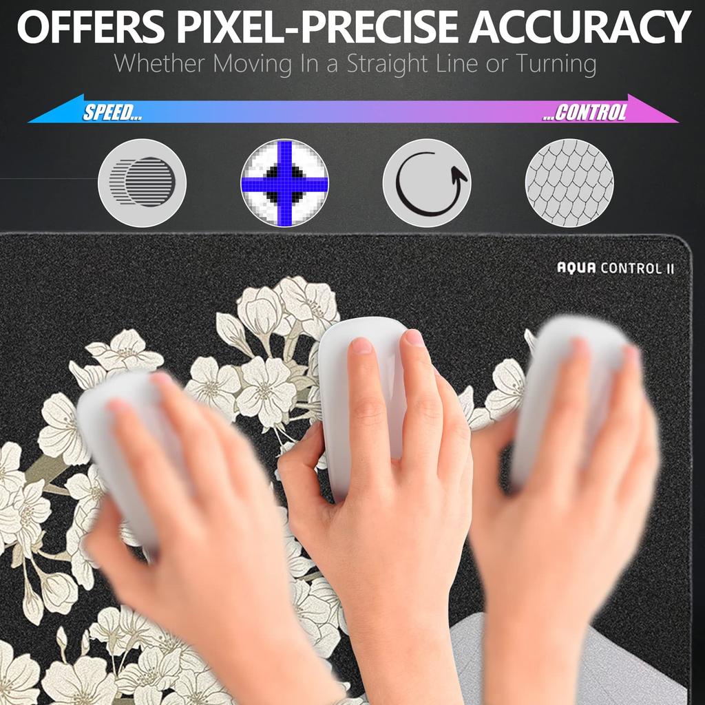 X-Raypad Aqua Control II-Sakura-Night-XXL (900x400x4mm) Cloth Gaming Mouse Pad, Official Japanese Distributor Warranty