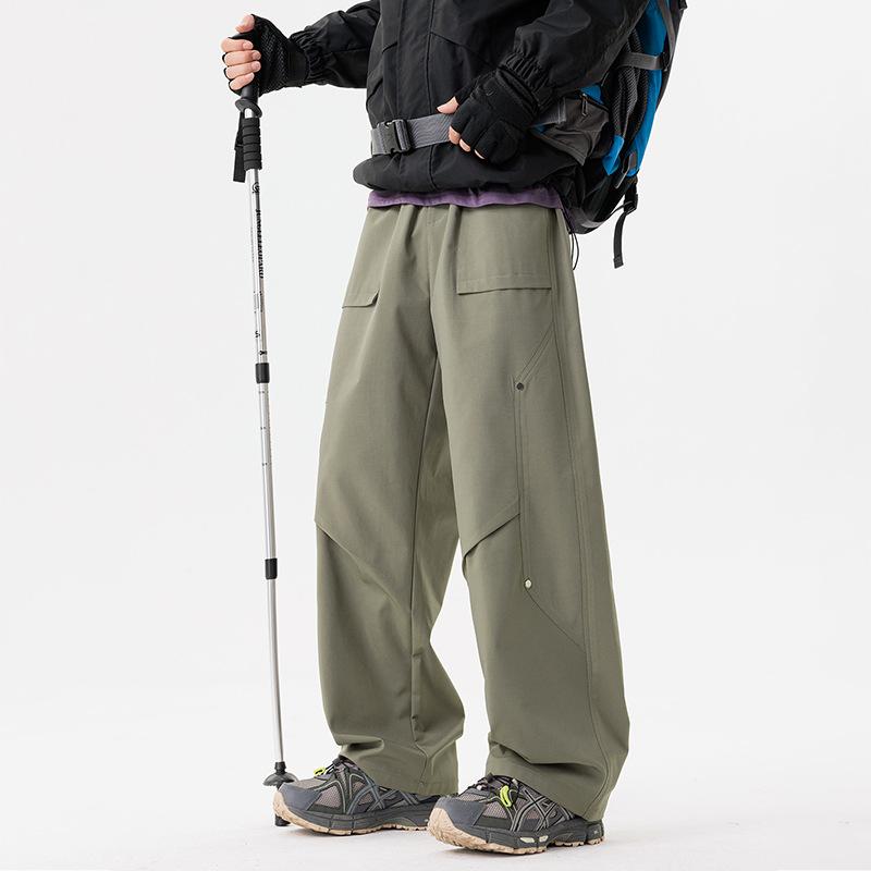 

Весенне-осенние новые мужские свободные прямые брюки в стиле ретро с широкими штанинами, уличные повседневные брюки 5XL