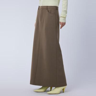High-Waist H-Line Wool Blend Skirt