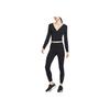 Nike Short Slim Fit V-Neck Long Sleeve T-Shirt Women Tops Black HV3658-010