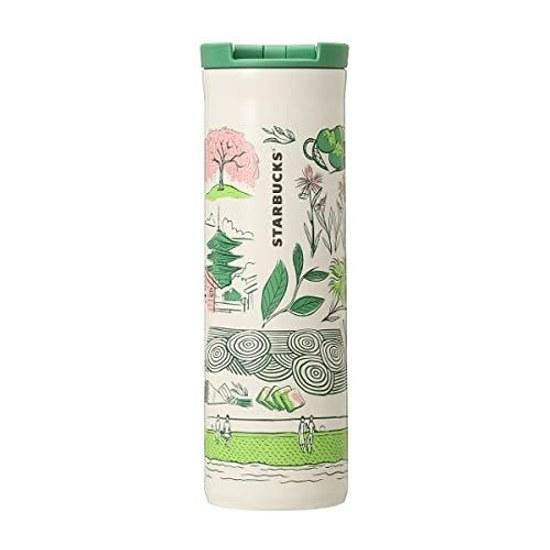 Starbucks Termohrnek na kávu Staba Japonsko limitovaná Kyoto nerezová láhev Série Been There moje kimono maiko geisha řeka Kamo regionální místní bílá 473 ml