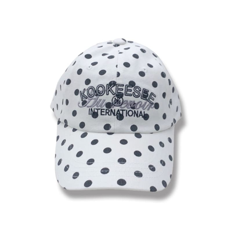 

KOOKEESEE винтажная стиральная кепка с точками_Белая White