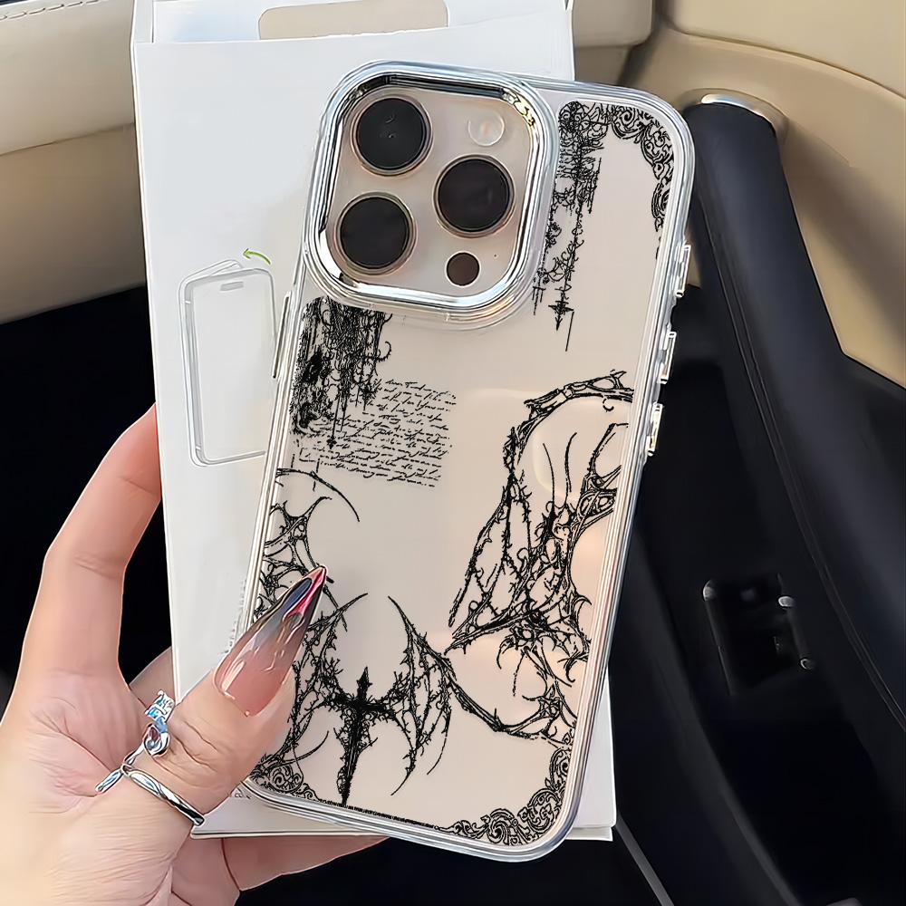 Retro Gothic Style Y2K Phone Case for Samsung Galaxy S25 S24 S23 S22 S21 S20 Note20 FE Ultra Edge Plus 4G 5G Transparent Cover