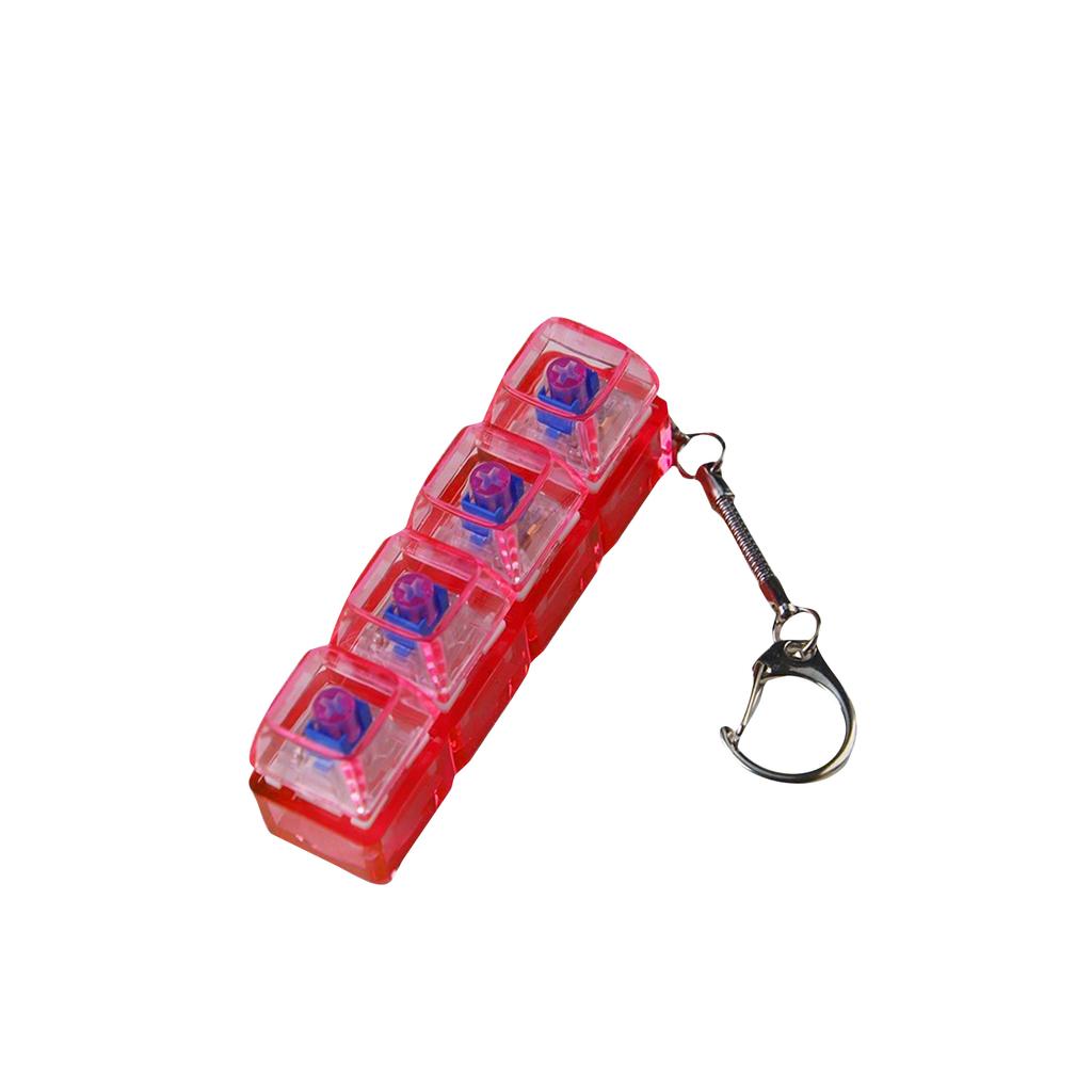 Mechanical Keyboard Luminous Transparent Shaft Decompression Toy, Crystal Keycap High Decompression Toy School Bag Pendant