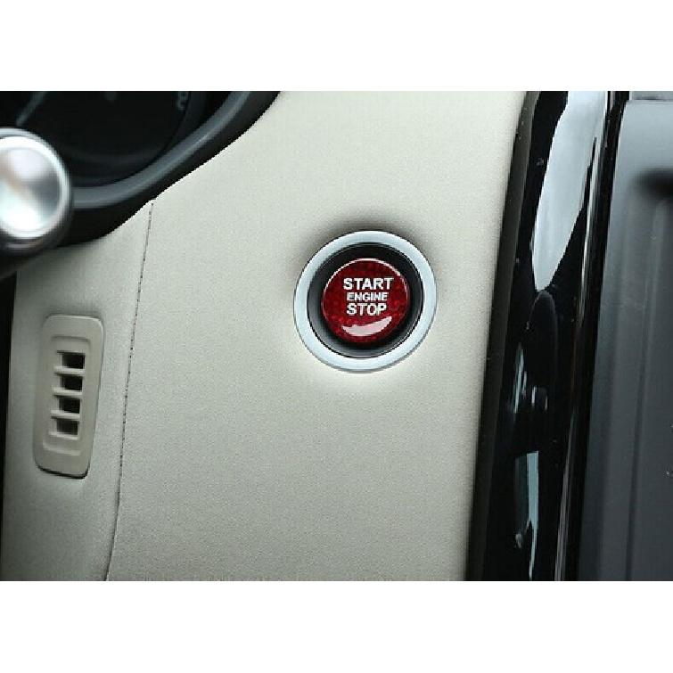 Carbon Fiber Red One-Button Start Switch Cover Trim Fit For Land Rover 10-