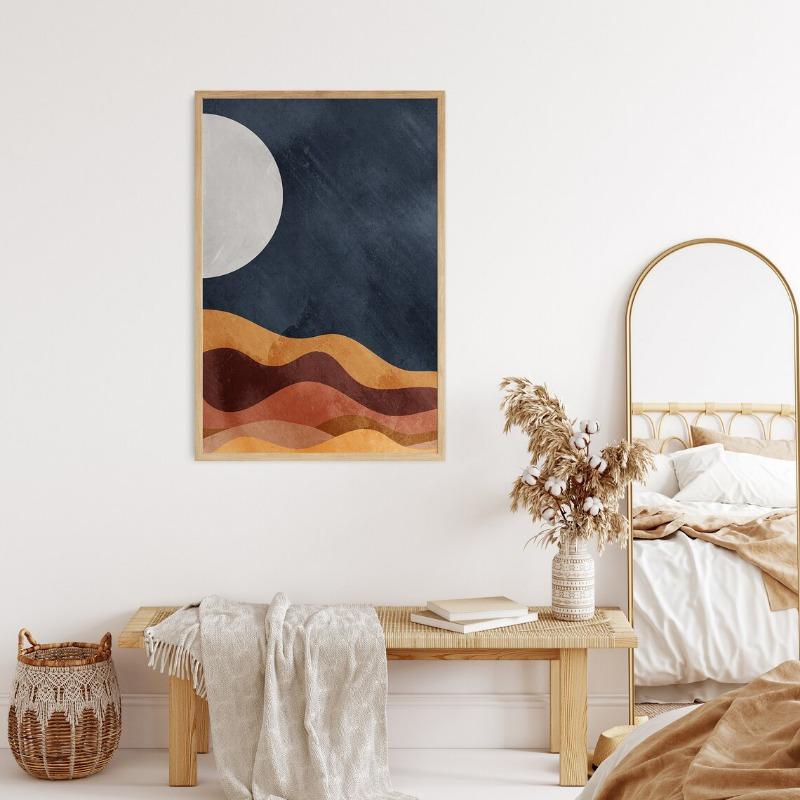 Sun and Moon Boho Abstract Day Night Desert Nature Landscape Neutral Wall Art Posters Prints Canvas Painting for Room Home Decor