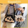 Crayon Shinchan Cartoon Canvas Shoulder Bag With Adjustable Strap For Daily Use