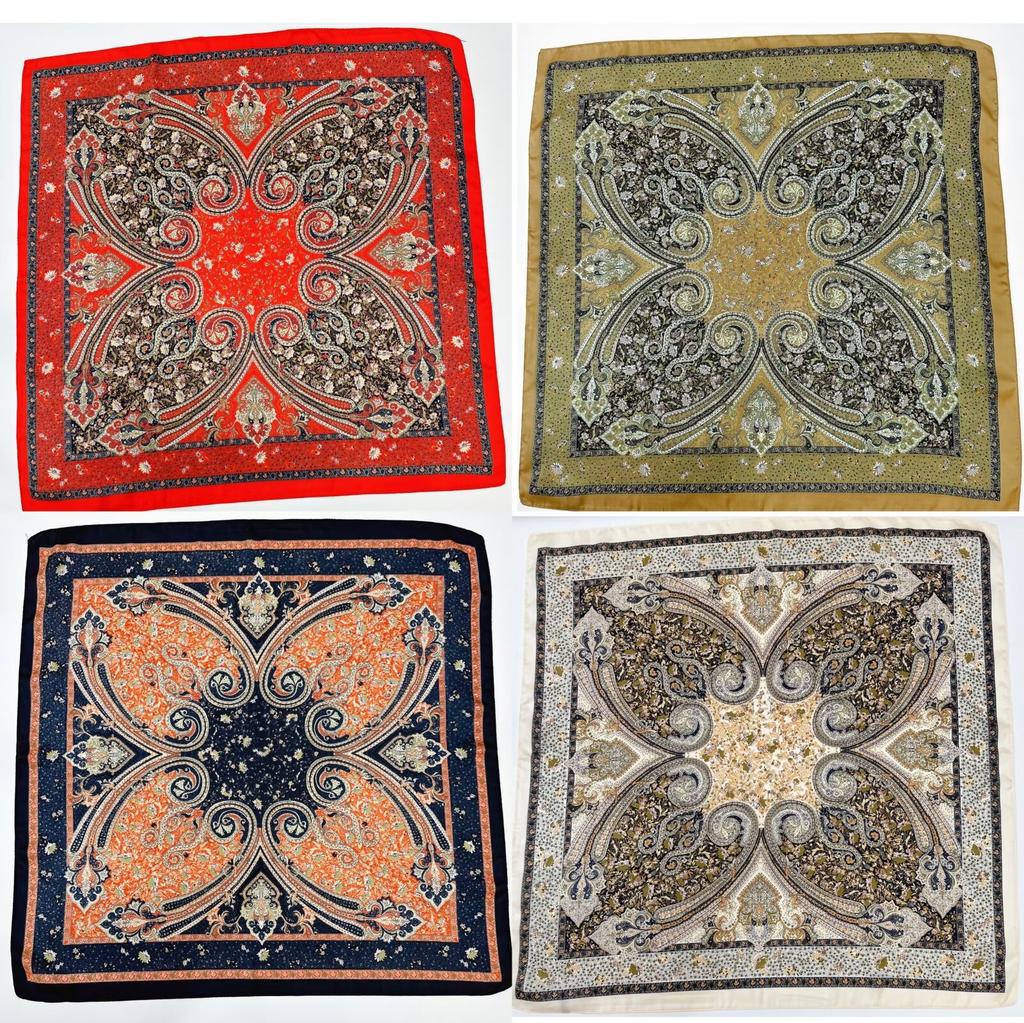 European and American silk scarves retro-printed paisley pattern 71 square scarf bag head versatile scarf