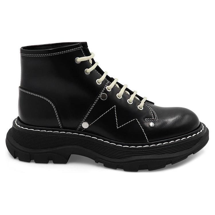 (WMNS) Alexander McQueen Tread Lace Up Boot 'Black Silver' Women's 595469WHQSG1090