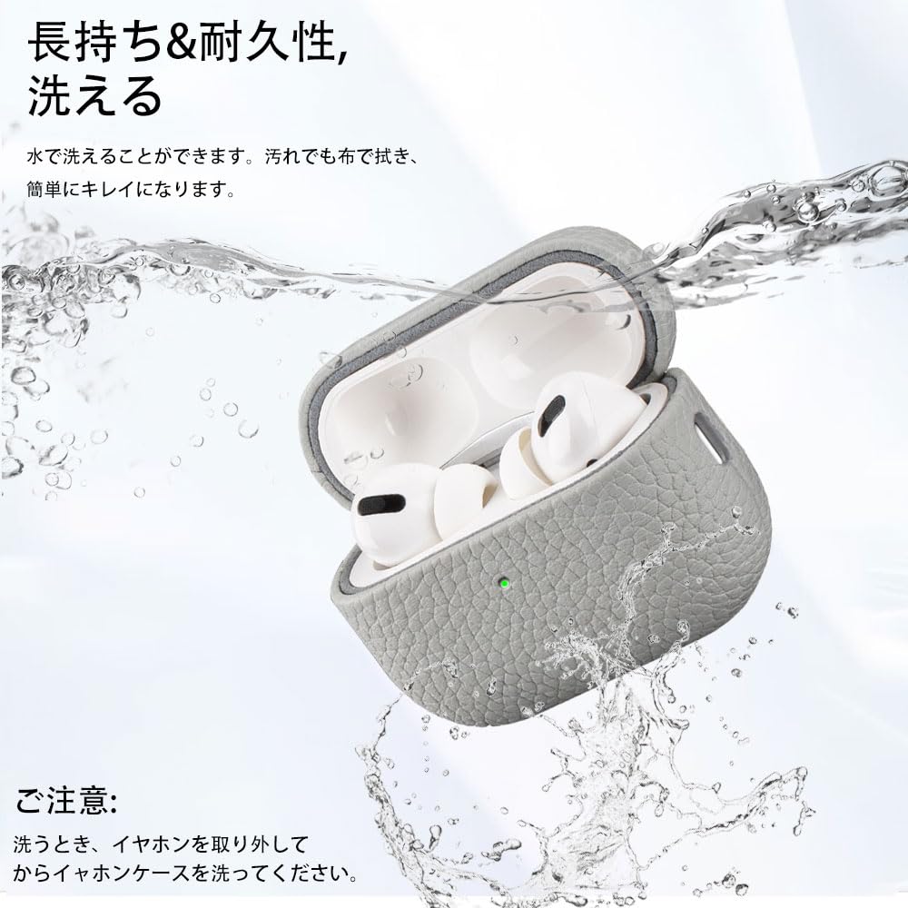 Genuine Leather Case for AirPods Pro 3 2025 New AirPods Pro 3 Protective Full Wireless Charging Visible LED Light (YEZHU Release) Shockproof,