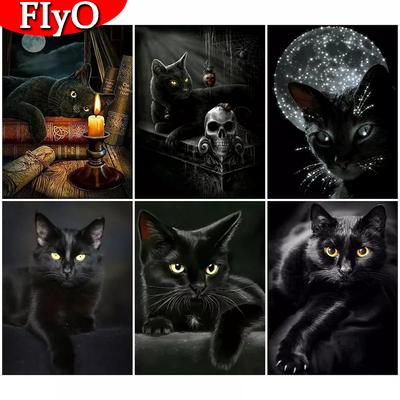 Diamond Painting Black Cat Full Square Drill Cross Stitch Sale 5D DIY Diamond Embroidery Animal Art Rhinestone Home Decor