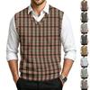 Men's Casual Wool- V-Neck Knit Sweater Vest for Commute