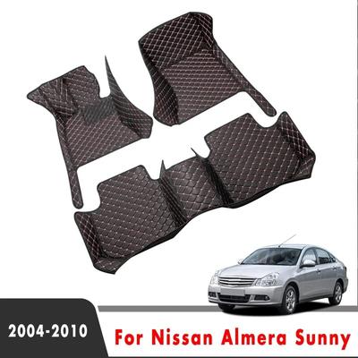 Tapis de sol de voiture pour Nissan Almera Sunny Versa 2010 2009 2008 2007 2006 2005 2004 Tapis Couvre-pieds Accessoires intérieurs personnalisés