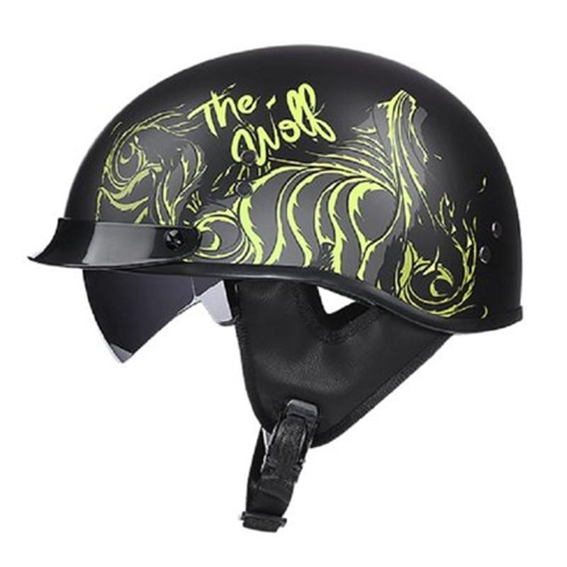 Retro Half Helmet Electric Bike Men Women All Season Sun Protection Detachable Lining