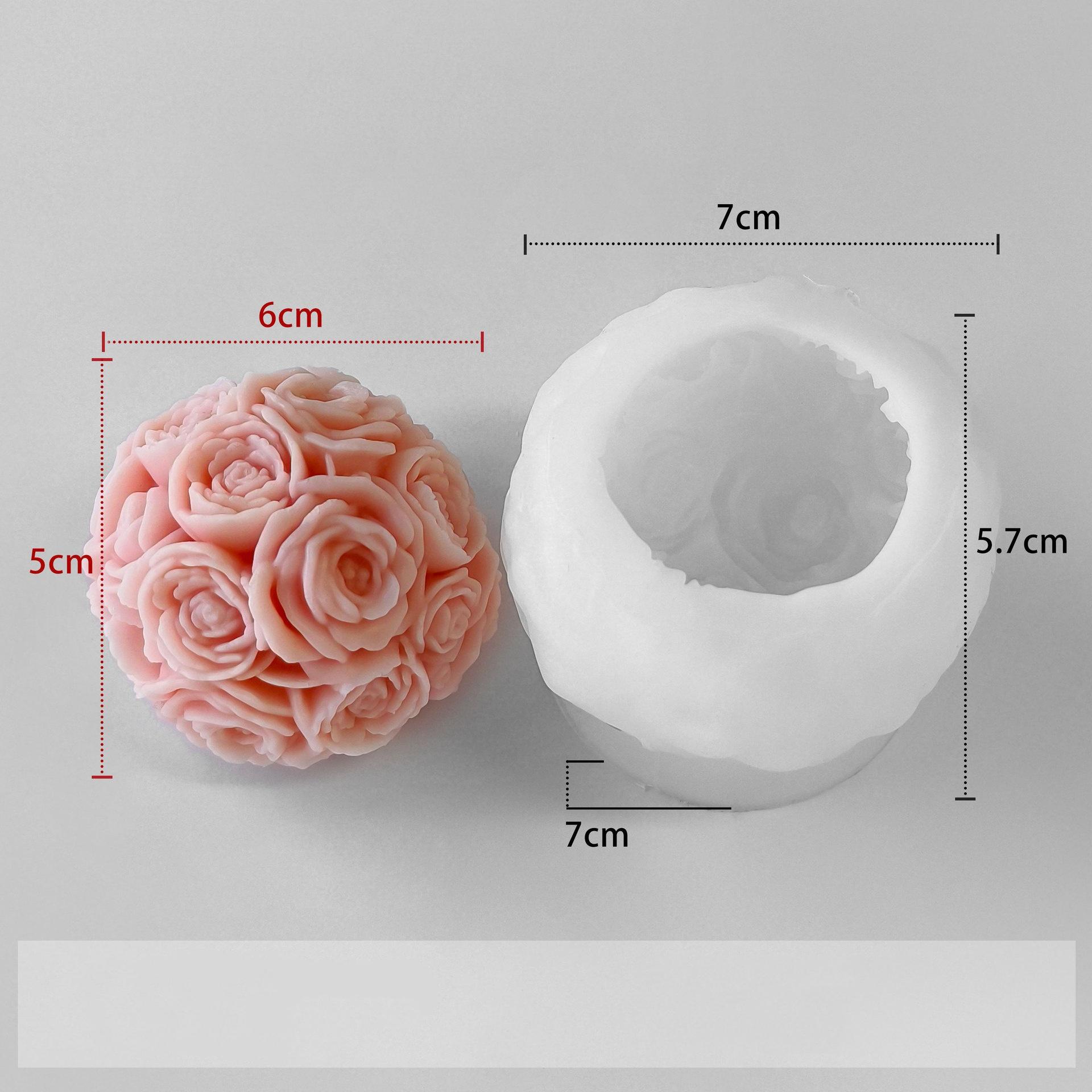 

Flower Ball Candle Silicone Mold DIY Soap Sunflower Flower Aromatherapy Plaster Decoration Molds Mexican Day of Dead Decors New