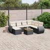 VidaXL Garden Lounge Set with Cushions 8 Pcs, Patio Sofas, Patio Furniture Set, Outdoor Furniture, Black 3225118