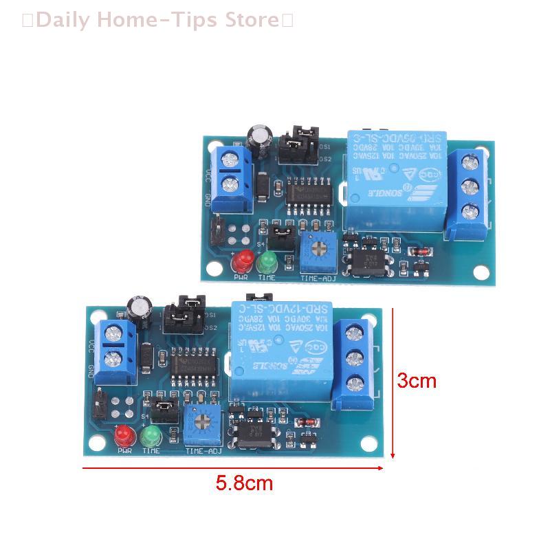 1Pc 2026 New Adjustable Time Delay Relay Module 5V/12V DC Turn On /Delay Turn Off Relay Switch Module With Timer Relays Board