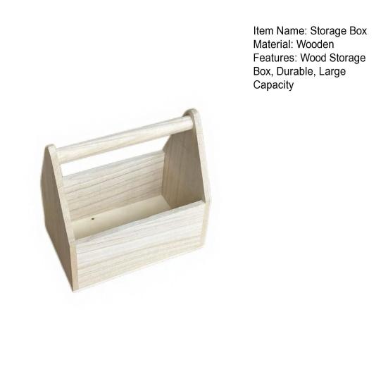 Scatola portaoggetti con manico, grande capacità, design aperto e portatile, texture legno, organizer durevole, per scrivania e souvenir