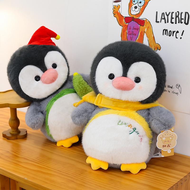 New Penguin Happy House Plush Toys Christmas Hat Event Gifts Snake Yakini Pillow Children's Doll