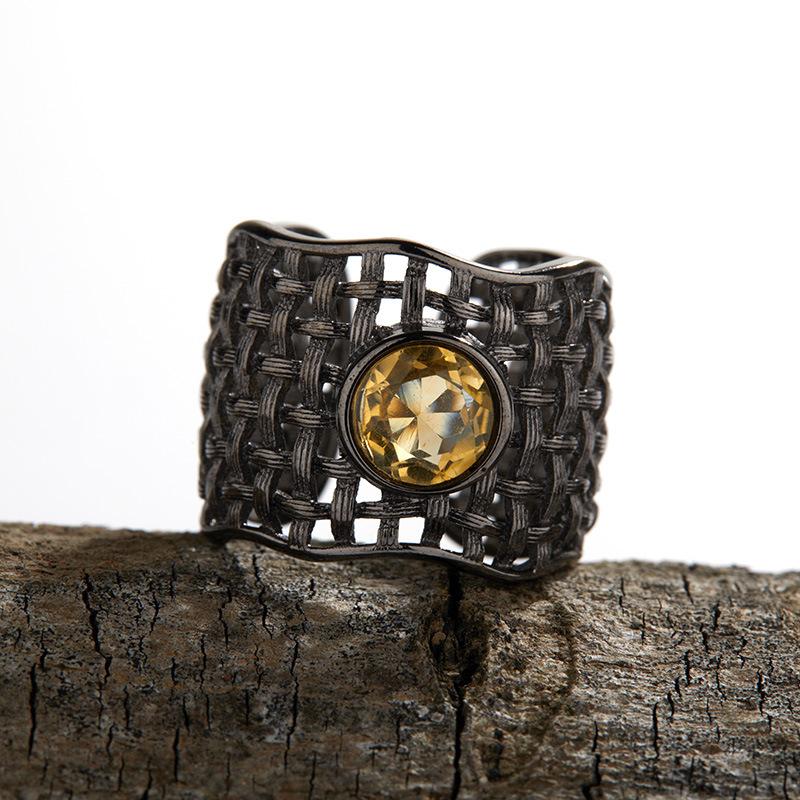 Original Design Does Not Fade Niche High Sense S925 Sterling Silver 18K Natural Citrine Lucky Treasure Ring Women