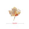 1PC Rhinestone Shiny Crystal For Women Brooch Pin Vintage Coat Clothing Accessories Maple Leaf